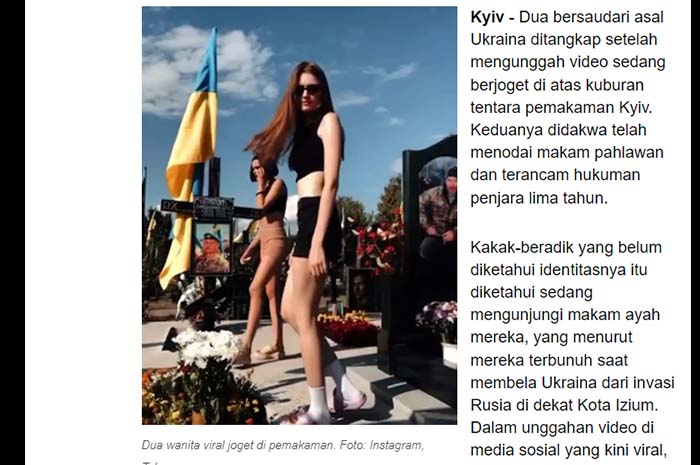 Viral: Wanita-Wanita Berjoget di Kuburan Pahlawan Ukraina, Kini Ditahan oleh Kepolisian!