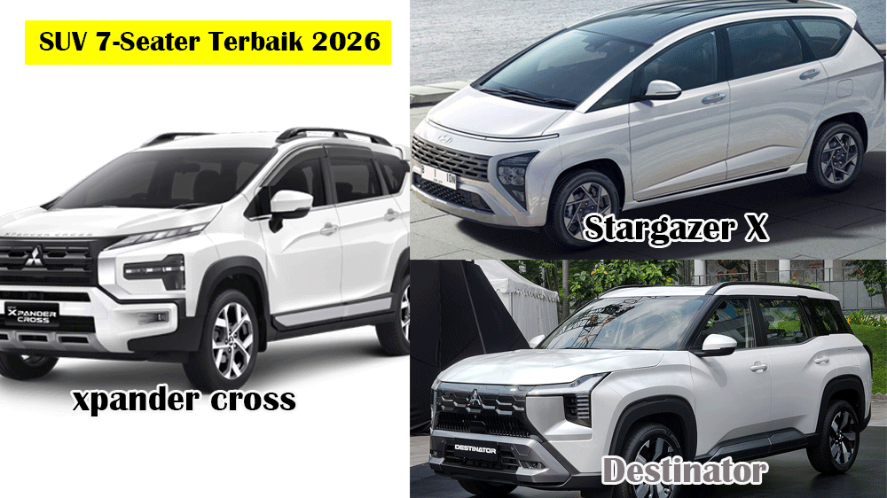 SUV 7-Seater Rp350–500 Juta Terbaik 2026: Stargazer X vs Xpander Cross vs Destinator, Pilih Mana?