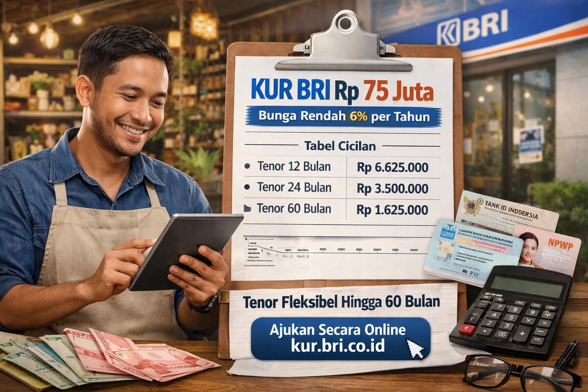  KUR BRI Rp75 Juta Tawarkan Bunga Rendah, Tenor Panjang hingga Lima Tahun