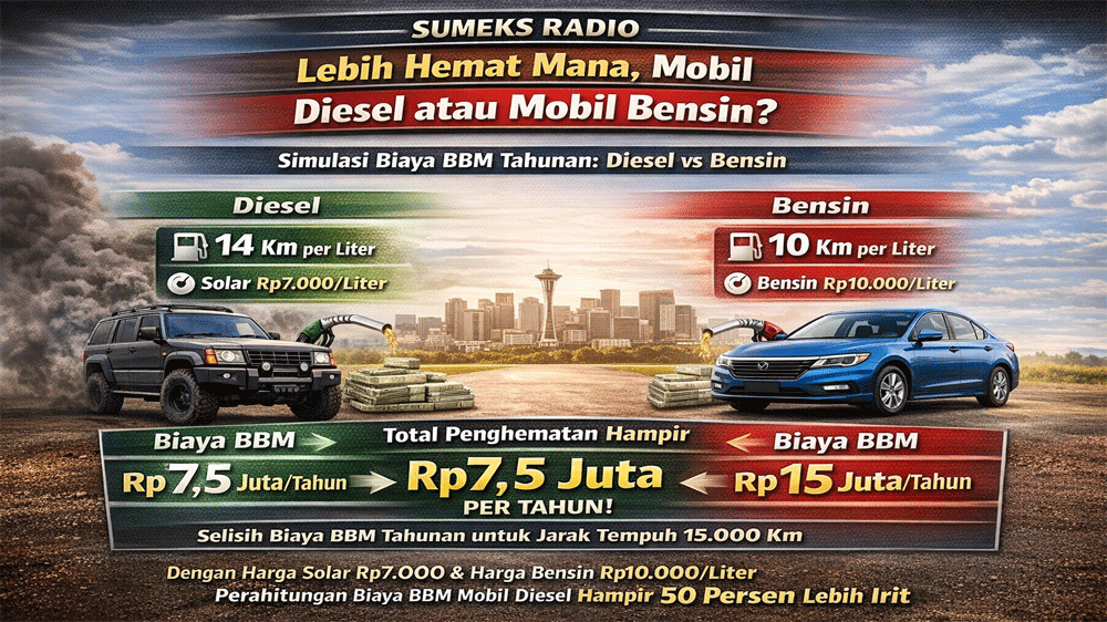Mobil Diesel Lebih Hemat dari Bensin? Simulasi Biaya Tahunan Ini Bikin Kaget