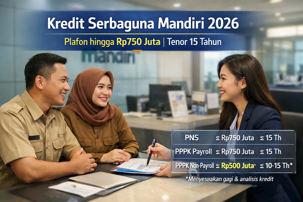Kredit Serbaguna Mandiri Januari 2026 Dibuka, PNS dan PPPK Bisa Ajukan Pinjaman hingga Rp750 Juta