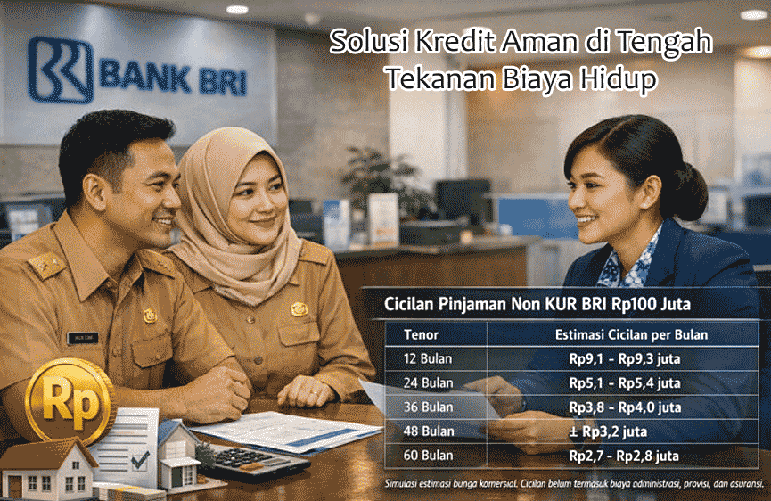 Pinjaman Tanpa Agunan BRI Non-KUR Hingga Rp100 Juta, Solusi Kredit Aman di Tengah Tekanan Biaya Hidup