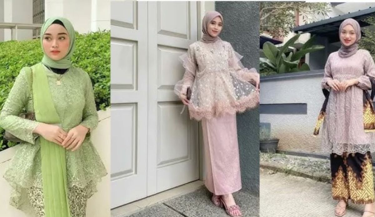 Inilah Gaya Kondangan Mewah dengan Kebaya Brokat, Rok Satin, dan Selendang Organza untuk Hijabers!