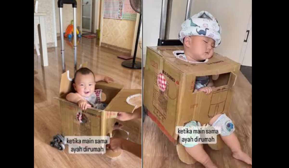 Momen Lucu Ketika Sang Ayah disuruh Jaga Bayi, Beginilah Jadinya 