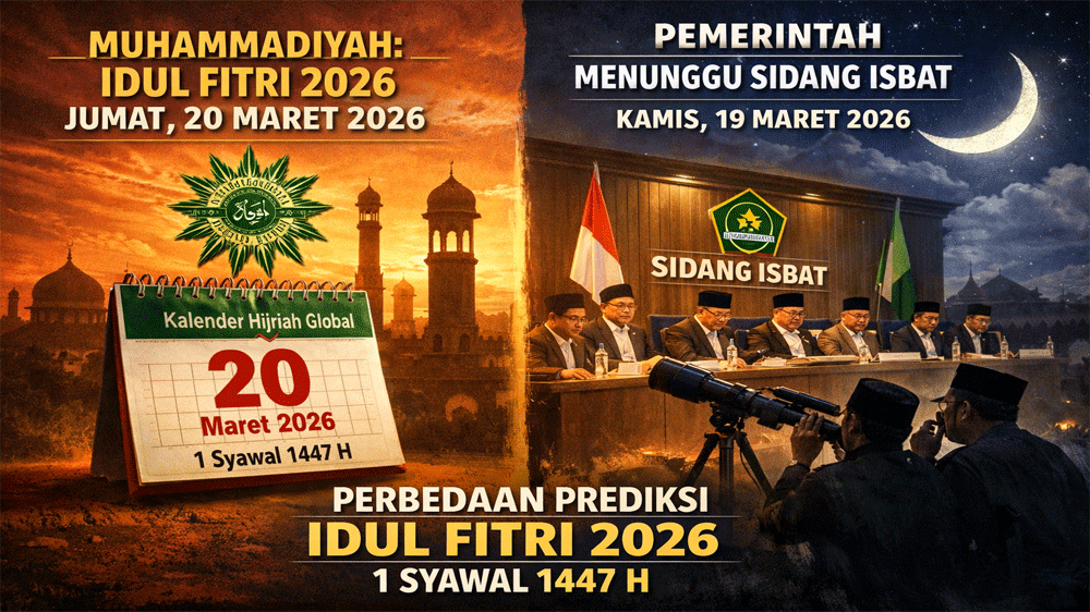 Idul Fitri 2026 Berbeda? Ini Jadwal 1 Syawal Versi Muhammadiyah dan Pemerintah dari Sidang Isbat