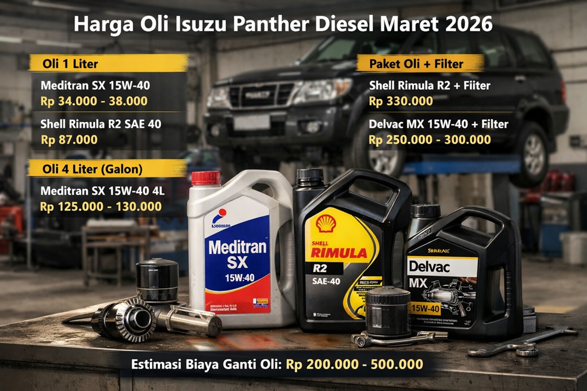Update Harga Oli Mesin Isuzu Panther Maret 2026, Cek Rinciannya