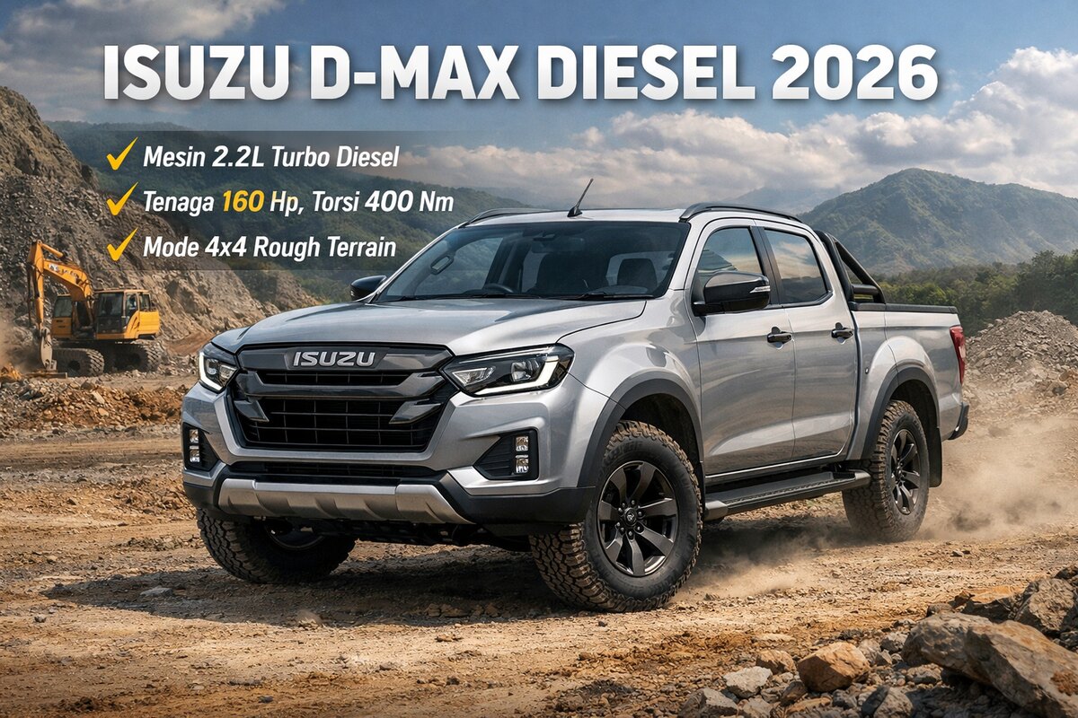 Isuzu D-Max Diesel 2026: Pikap Tangguh dengan Tenaga 160 Hp dan Torsi 400 Nm