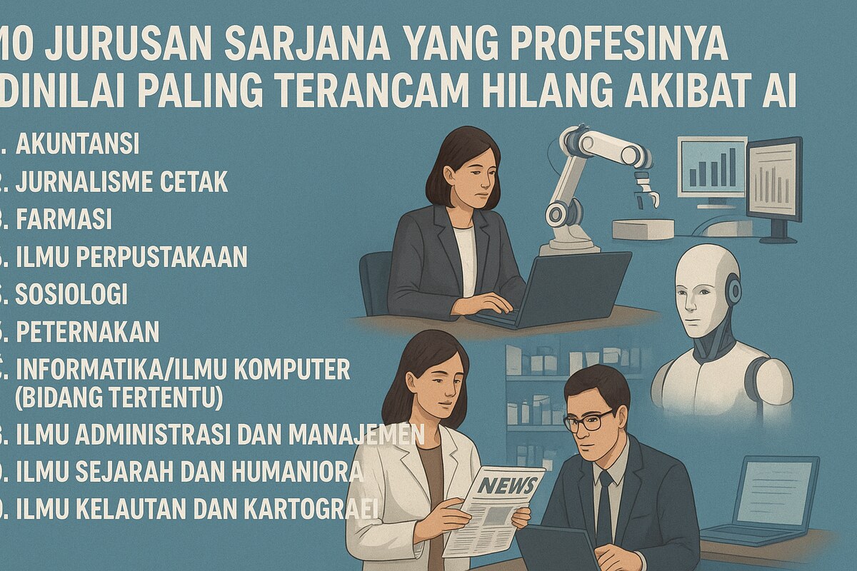 AI Bakal Menggantikan, Ini 10 Jurusan Sarjana yang Profesinya Dinilai Paling Terancam Teknologi