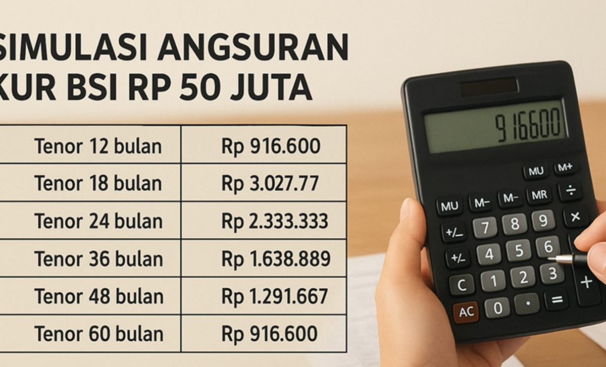 Pinjaman KUR BSI Rp 50 Juta Tanpa Agunan, Ini Syarat, Proses, dan Simulasi Angsurannya