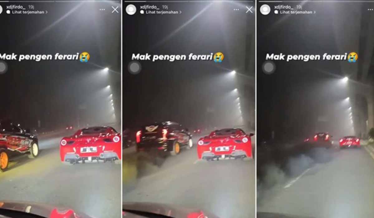 Viral Palembang: Aksi Balap Mobil Ferrari dan Pajero Sport, Polisi Langsung Pantau