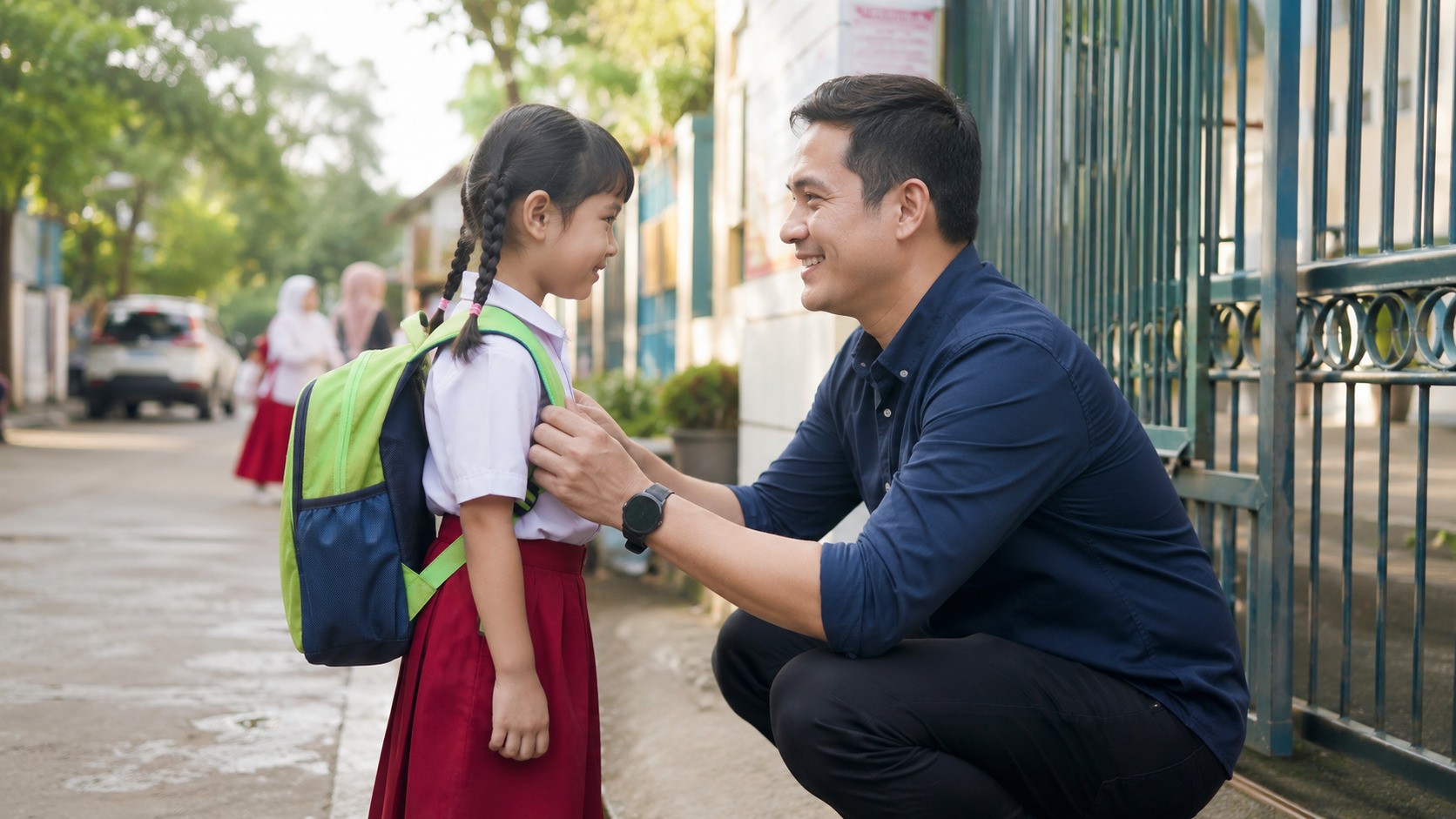 Ayah Mengantar Anak ke Sekolah, Momen Sederhana yang Berdampak Besar