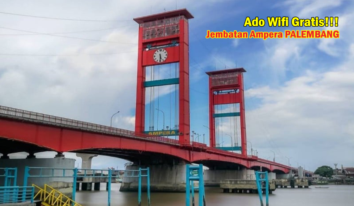 WOW! Wifi Gratis di Jembatan Ampera, Menikmati Pemandangan Sungai Musi di Destinasi Wisata Baru di Palembang!