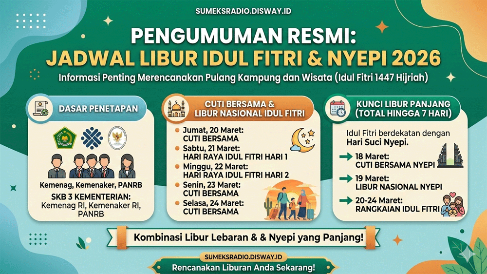 Resmi! Libur Lebaran 2026 Bisa Sampai 7 Hari, Ini Jadwal Cuti Bersama Idul Fitri Lengkap