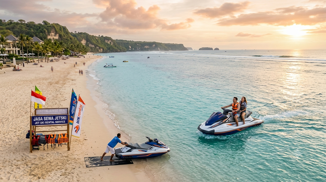 Efek Drone Sinematik! Wisata Pantai & Jasa Jetski Ini Jadi Buruan Wisatawan