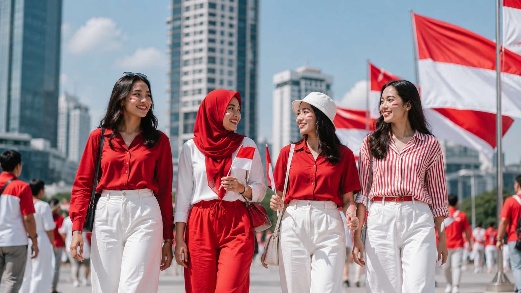 HUT RI Semakin Meriah, Tren Outfit Merah Putih Mencuri Perhatian