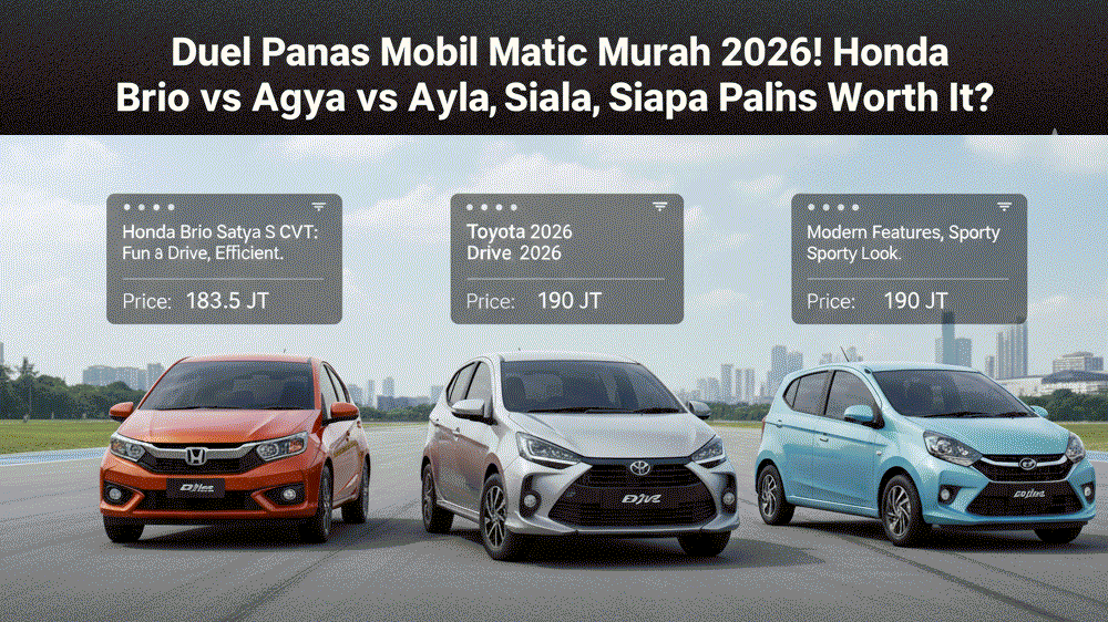 Komparasi Mobil Matic Murah 2026: Honda Brio vs Agya vs Ayla, Mana Paling Value?