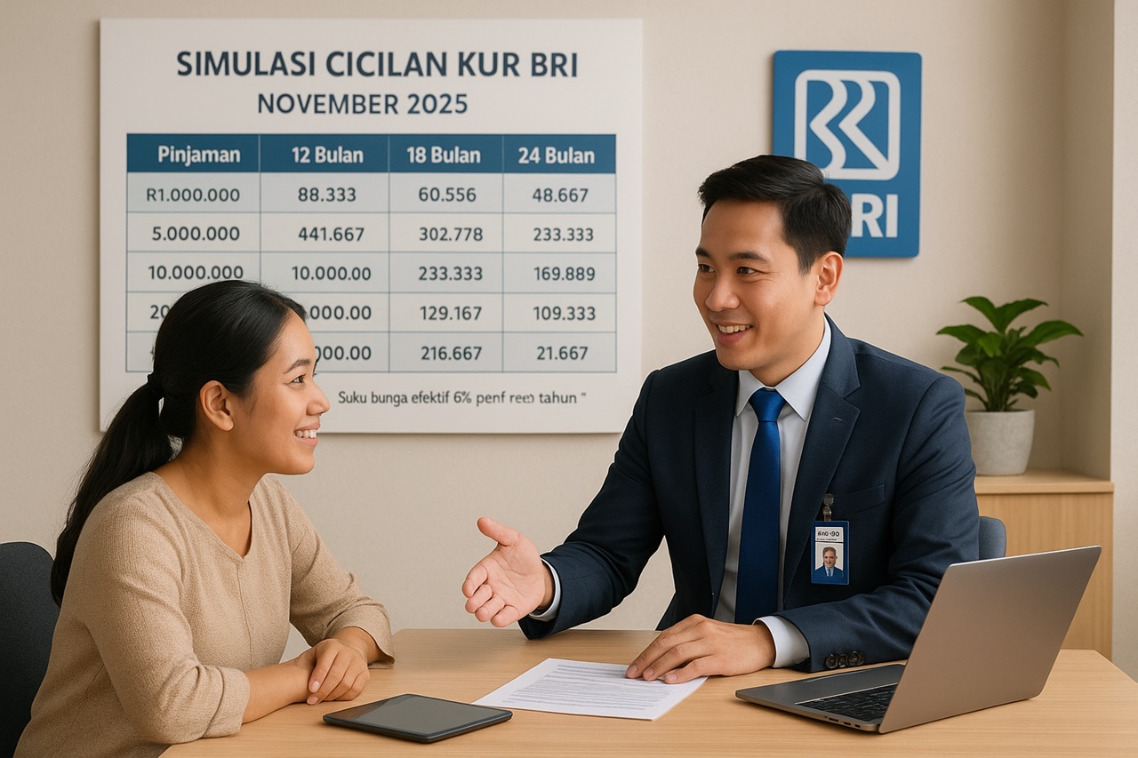 Daftar Lengkap Pinjaman KUR BRI November 2025: Plafon, Bunga, dan Simulasi Cicilan Terbaru