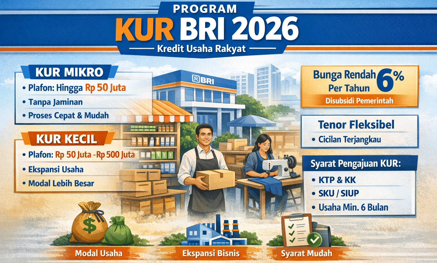 Plafon KUR BRI 2026 Resmi Dibuka, UMKM Bisa Dapat Modal hingga Rp500 Juta dengan Bunga Ringan