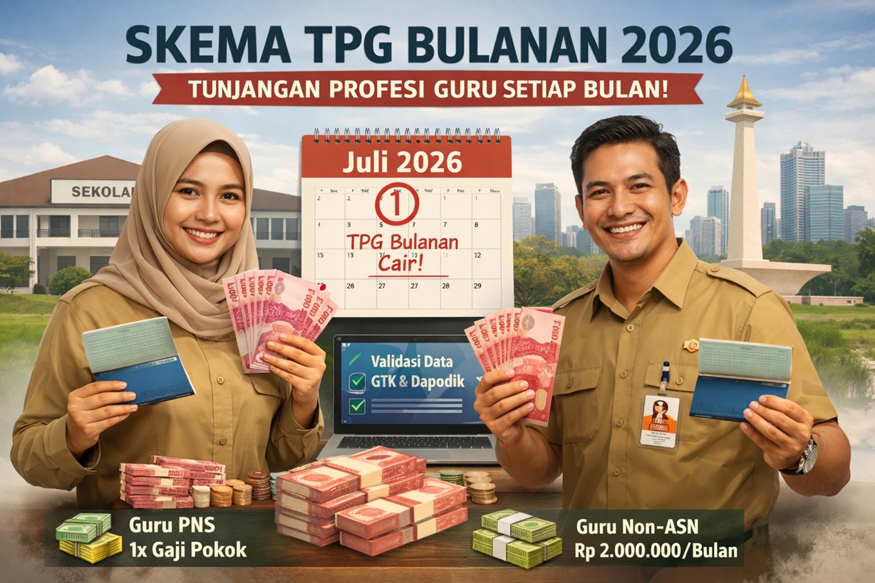 Skema Baru! Inilah Cara Mendapatkan Pembayaran TPG Bulanan pada Tahun 2026