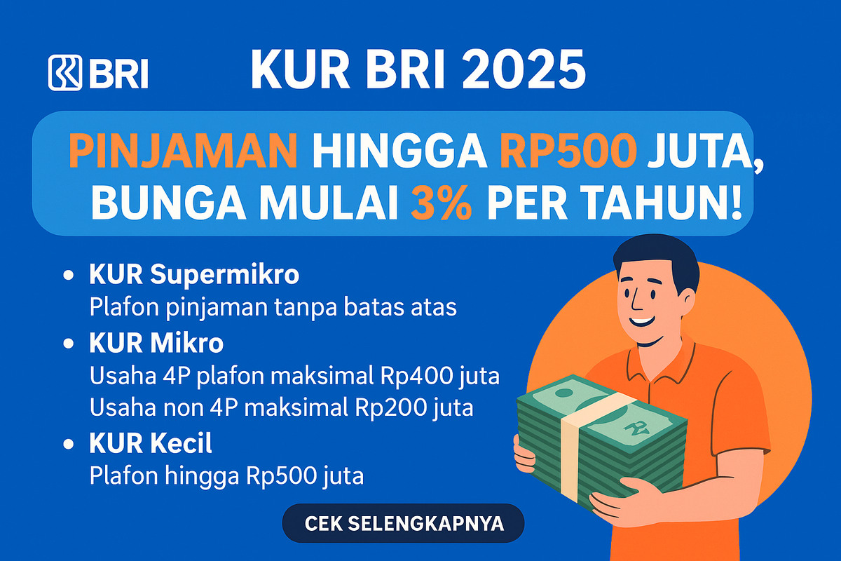 Dari Rp1 Juta Sampai Rp500 Juta, Ini Daftar Pinjaman KUR BRI Terlengkap 2025