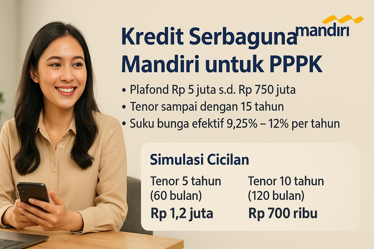 Pinjaman Bank Mandiri hingga Rp 750 Juta, Tanpa Agunan Bagi PNS PPPK: Begini Syarat dan Simulasinya
