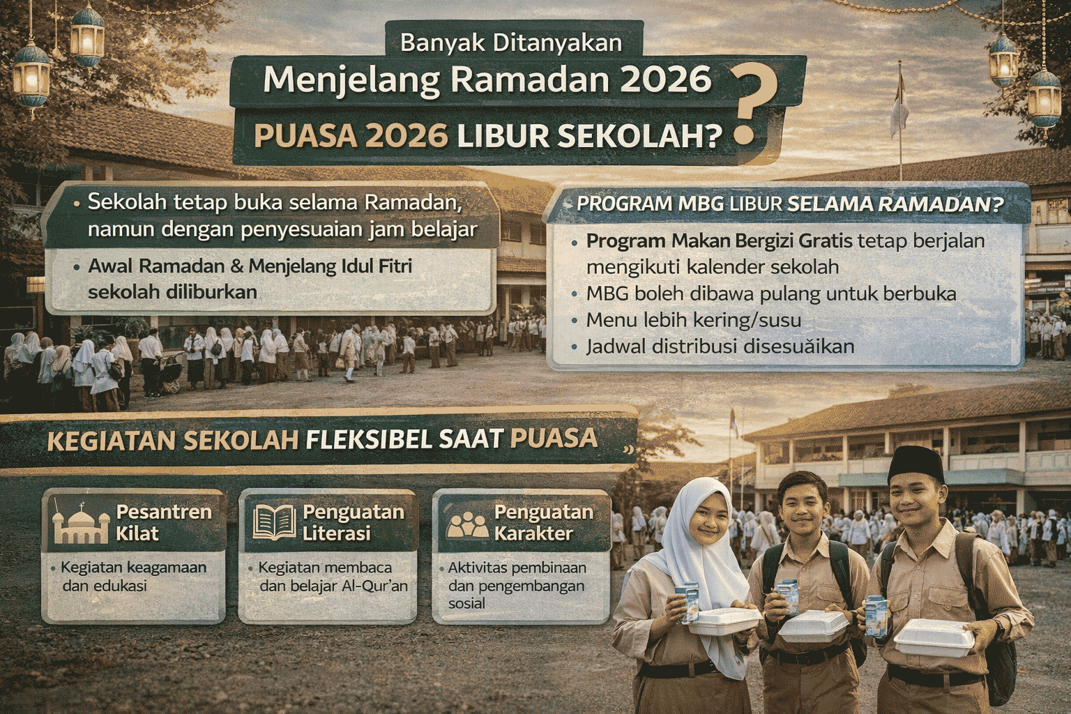 Puasa 2026 Libur Sekolah atau Tidak? Ini Penjelasan Jadwal Belajar dan Program MBG