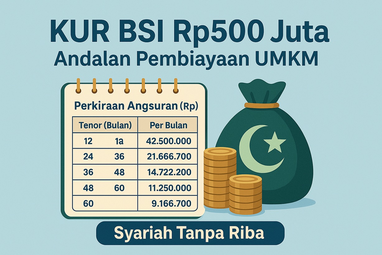 Tabel KUR BSI Rp 500 Juta Jadi Andalan Pembiayaan UMKM, Margin Rendah dan Tenor Fleksibel