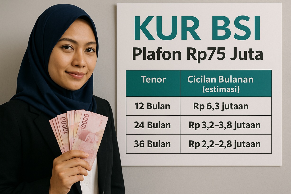 Tabel KUR BSI Plafon Rp75 Juta, Solusi Modal UMKM Berbasis Syariah dengan Cicilan Ringan