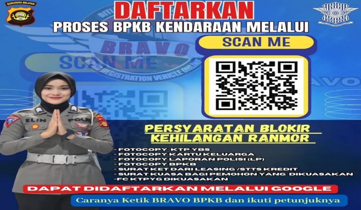 Ketahui Yuk, Ini! Prosedur dan Persyaratan Blokir Kendaraan Hilang Menurut RTME Ditlantas Polda Sumsel