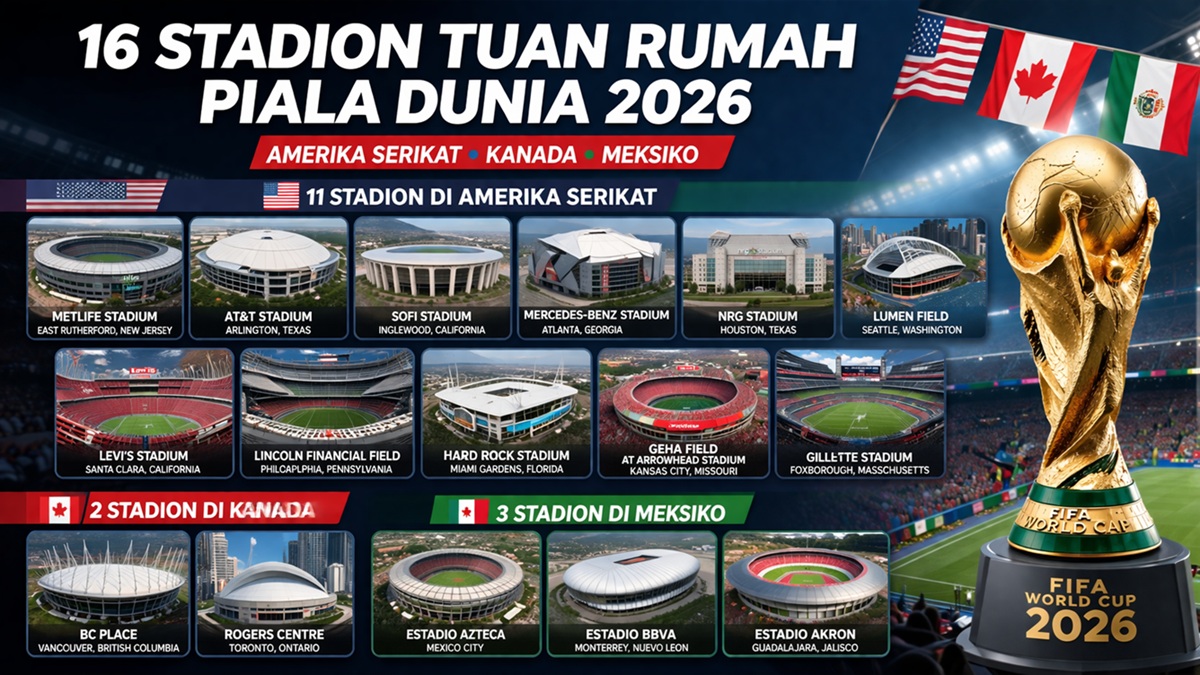 Amerika Serikat Siapkan 11 Stadion untuk Piala Dunia 2026, Ini Daftarnya