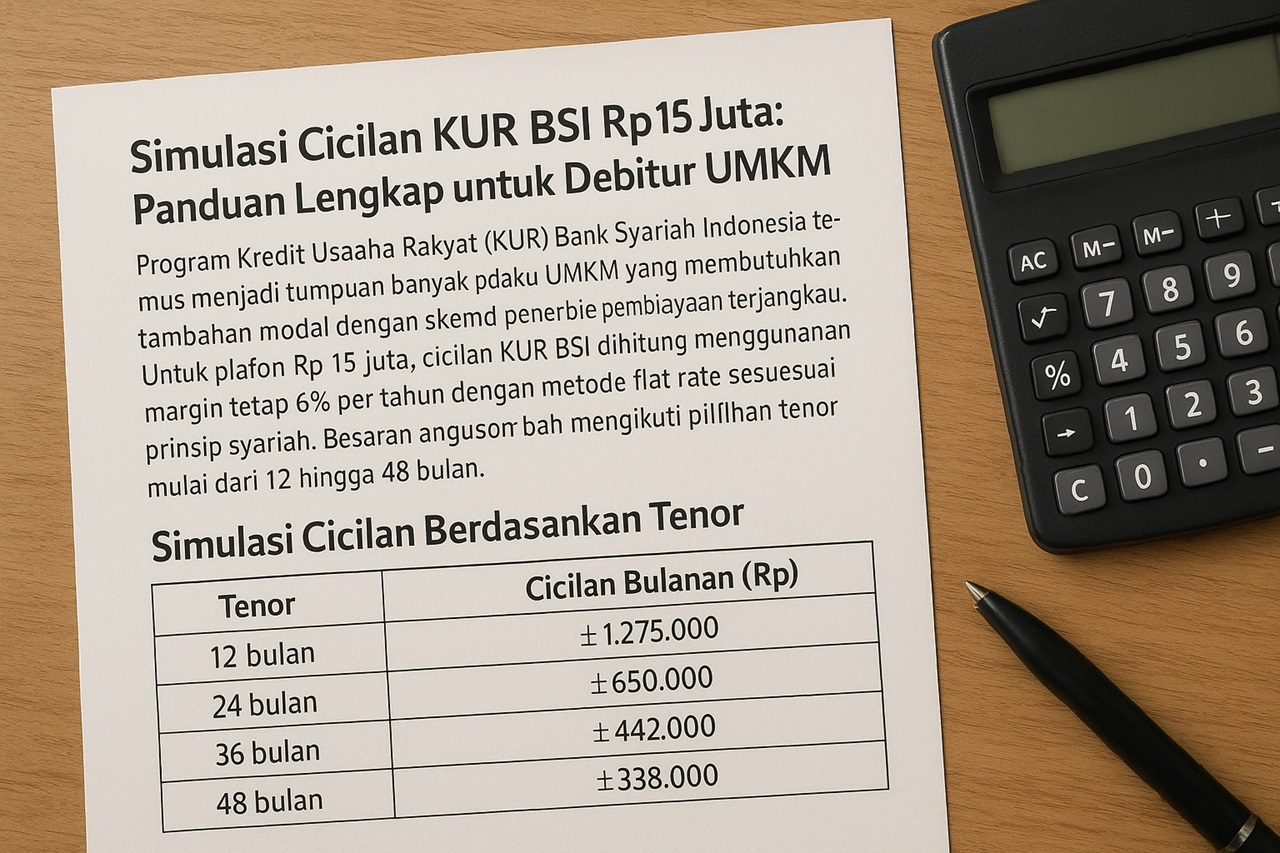 Simulasi Cicilan KUR BSI Rp 15 Juta: Panduan Lengkap untuk Debitur UMKM