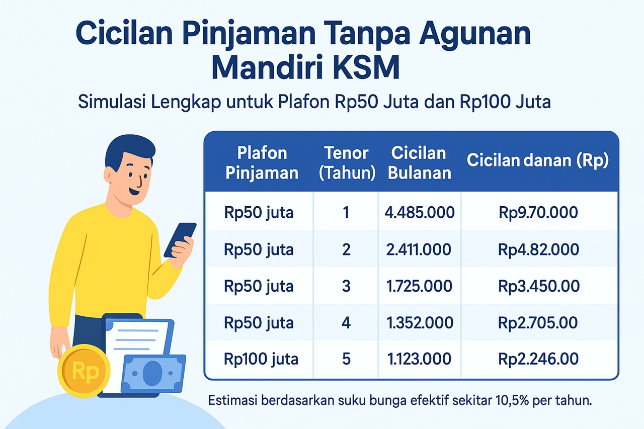 Tabel Cicilan Pinjaman Tanpa Agunan Mandiri KSM Bagi PNS PPPK: Simulasi Lengkap untuk Plafon Rp50 Juta dan Rp1
