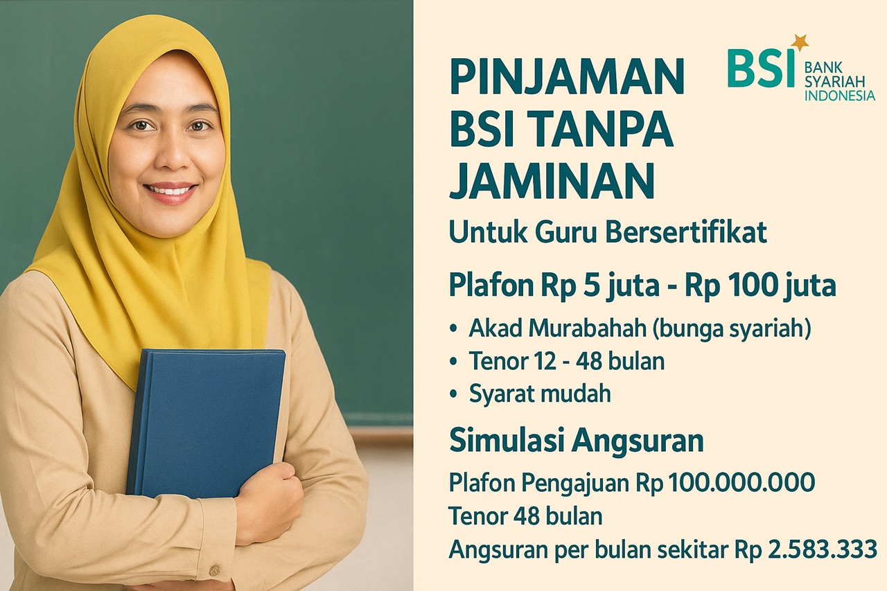Pinjaman Bank BSI Tanpa Jaminan untuk Guru Bersertifikat: Solusi Pembiayaan yang Lebih Ramah dan Syariah