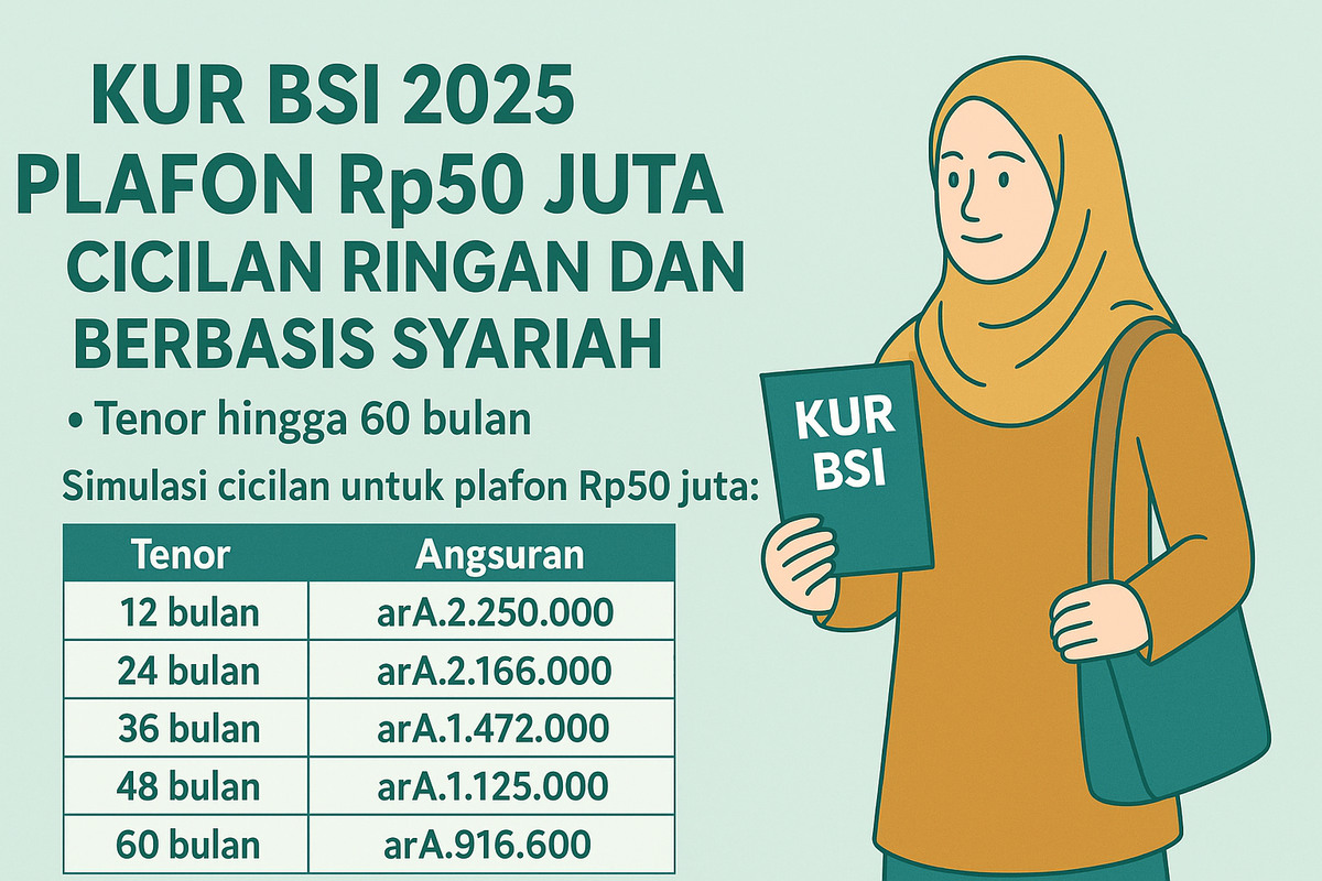 Skema KUR BSI 2025: Plafon Rp50 Juta, Cicilan Ringan dan Berbasis Syariah untuk UMKM