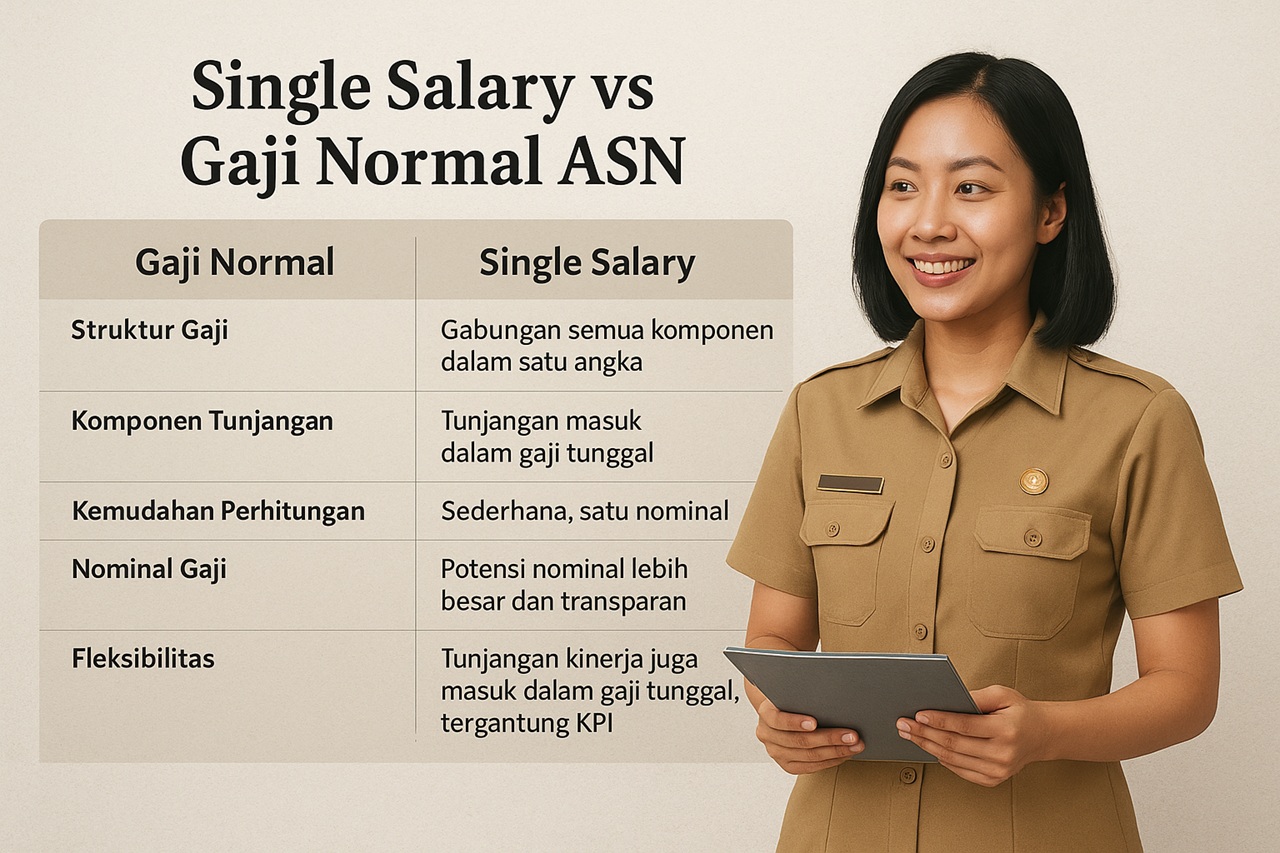 Perbandingan Gaji Single Salary dan Gaji Normal Bagi ASN