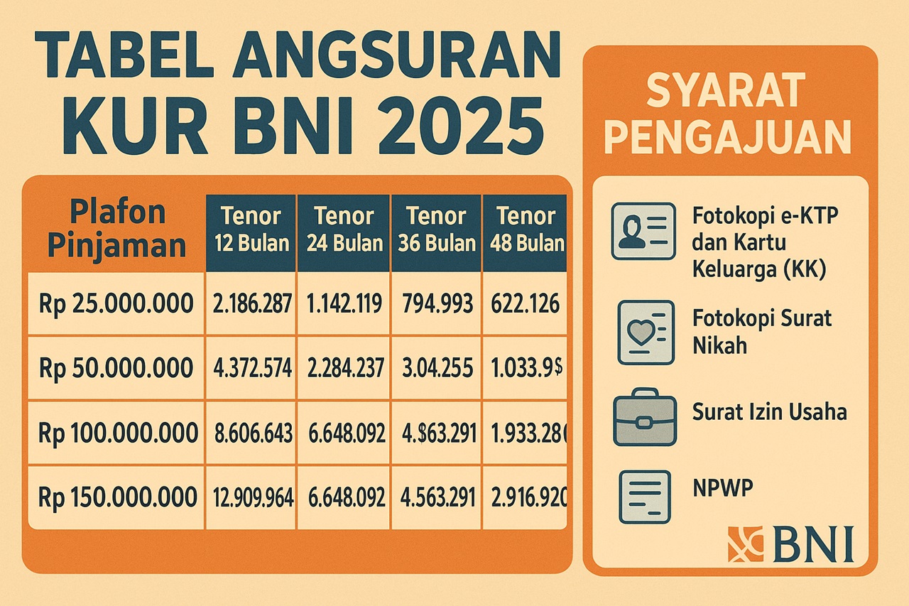 Simulasi Tabel Angsuran KUR BNI 2025: Panduan Lengkap untuk Calon Debitur