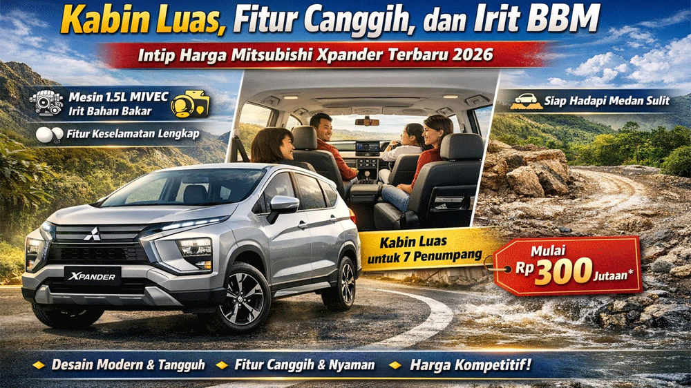 Kabin Luas, Fitur Canggih, dan Irit BBM, Intip Harga Mitsubishi Xpander Terbaru 2026