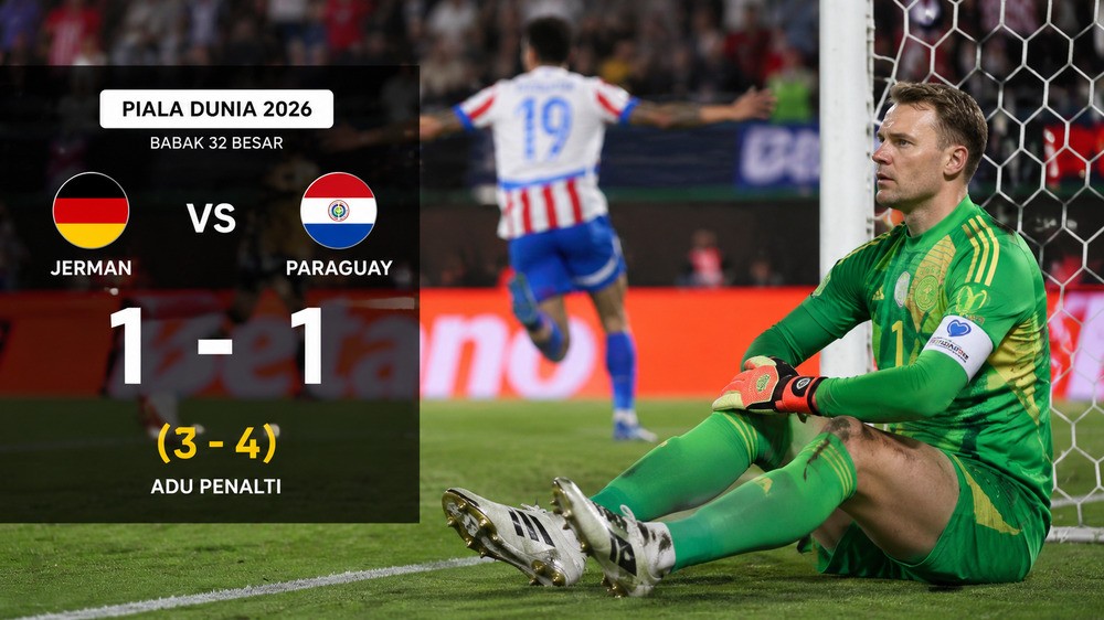 Skor 1-1 Tak Cukup, Jerman Pulang Lebih Cepat usai Dikalahkan Paraguay