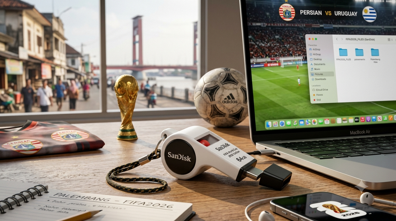 Semprit Data Aman! SanDisk Rilis Flash Drive Edisi Piala Dunia Mirip Peluit Wasit