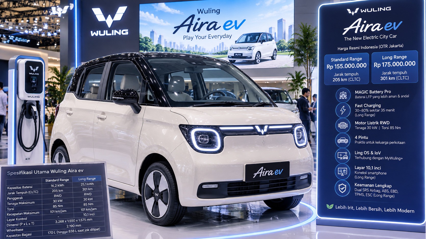 Wuling Aira ev Resmi Meluncur, Harga Rp155 Jutaan Bikin Mobil Listrik Makin Terjangkau!