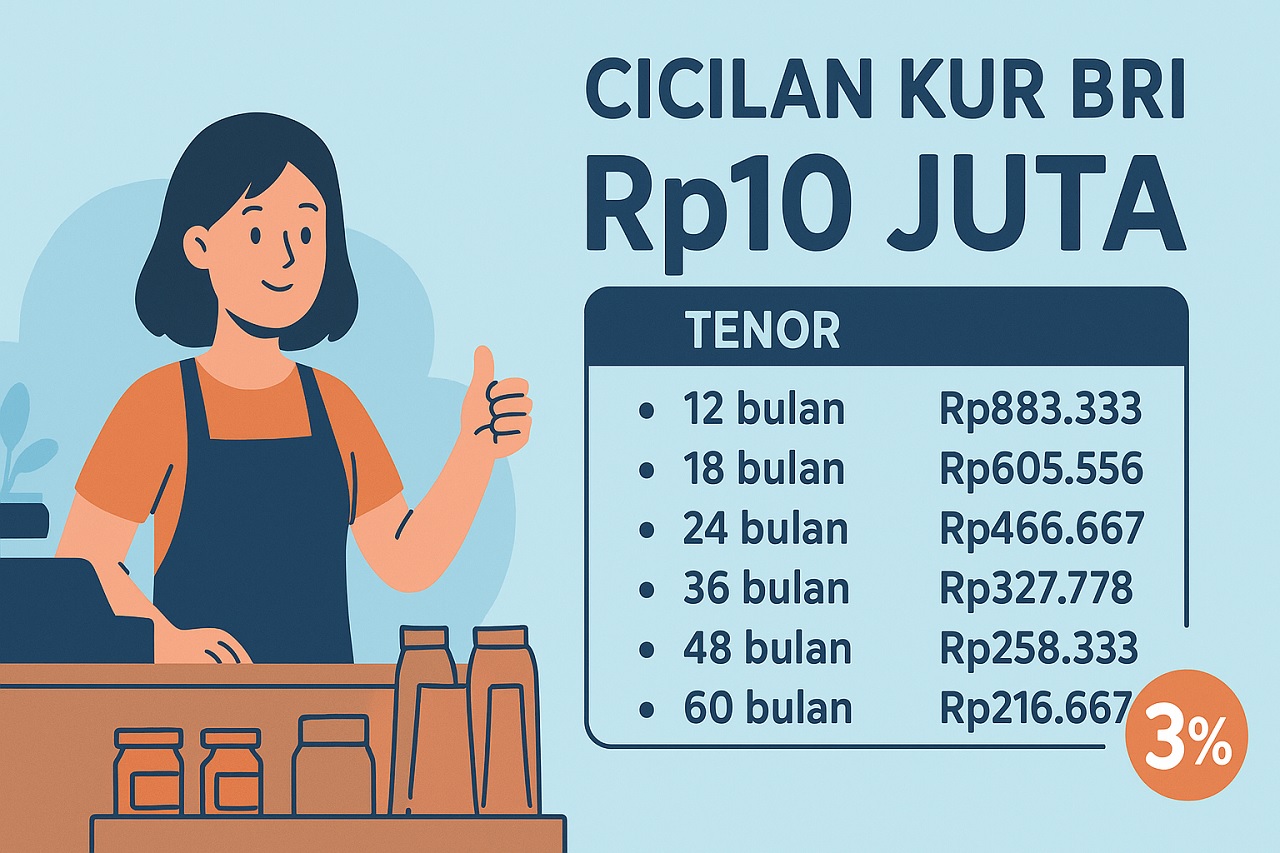 Cuma Rp216 Ribuan per Bulan! Simak Simulasi Cicilan KUR BRI 10 Juta Tahun 2025