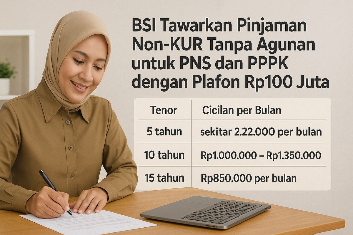 Bank BSI Tawarkan Pinjaman Non-KUR Tanpa Agunan untuk PNS dan PPPK dengan Plafon Rp100 Juta