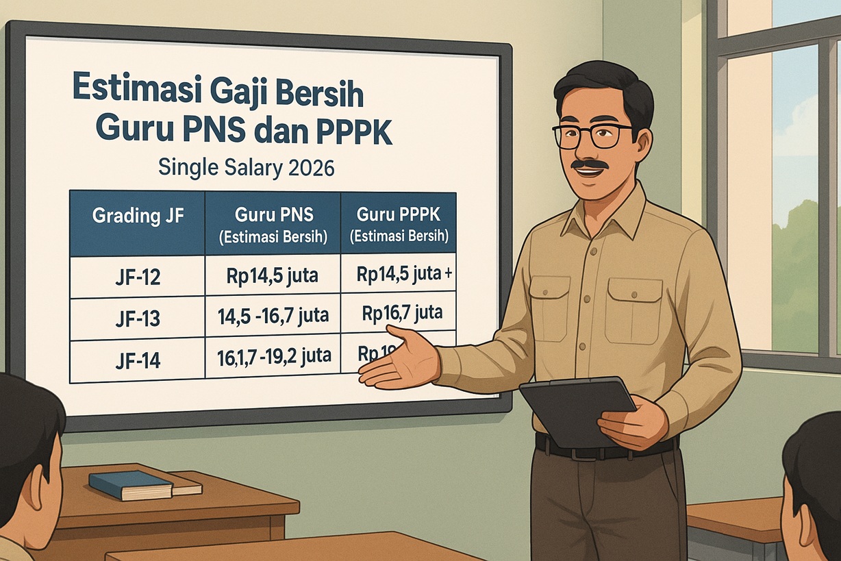 Estimasi Gaji Bersih Guru PNS dan PPPK dalam Skema Single Salary 2026