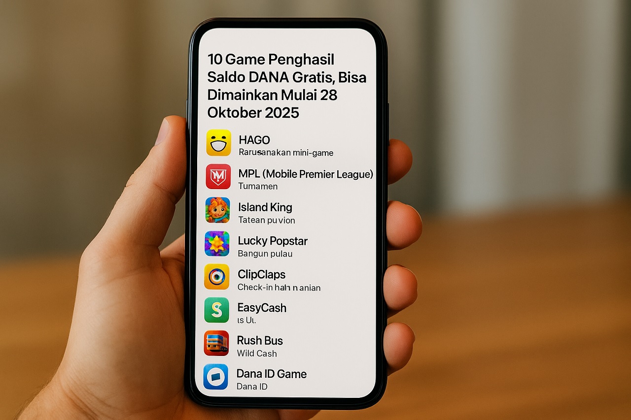 10 Game Penghasil Saldo DANA Gratis, Bisa Cuan di Selasa 28 Oktober 2025