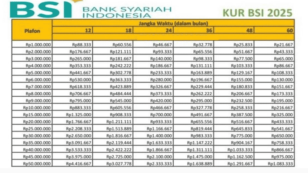 KUR BSI 2025 Resmi: Pinjaman Modal Usaha Syariah 100 Juta Tanpa Agunan, Margin Super Ringan 6%!