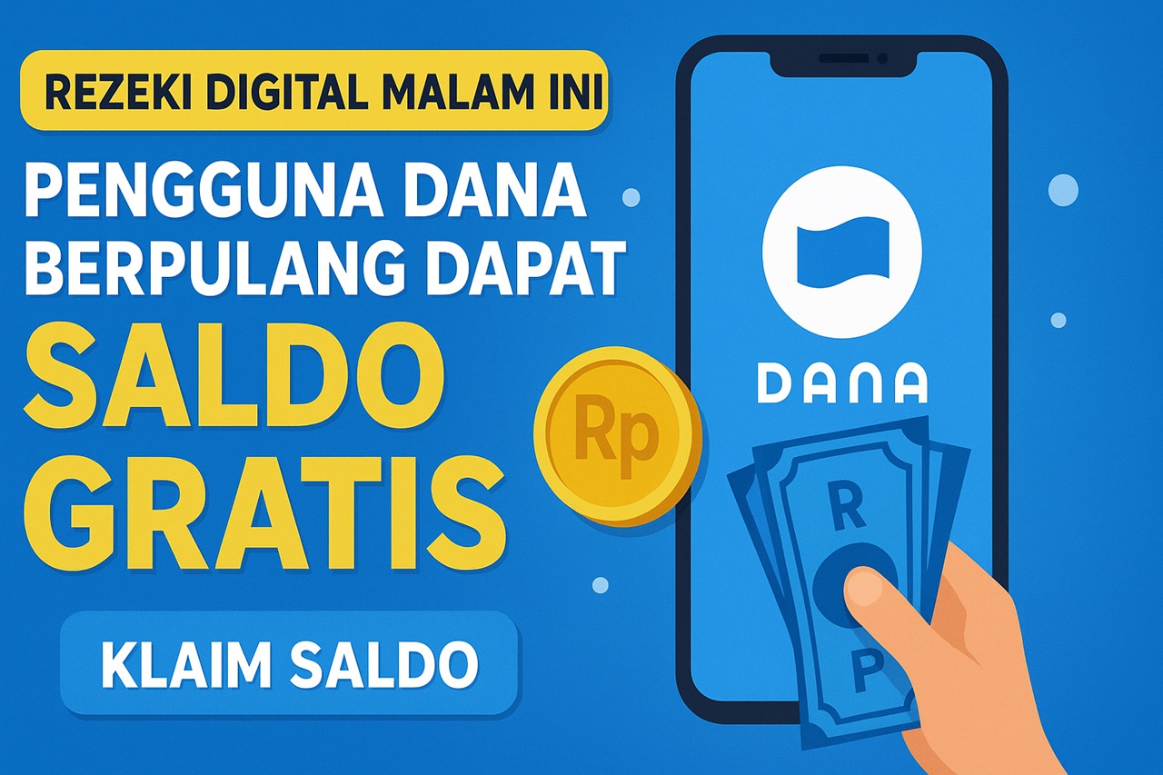 Rezeki Digital Malam Ini, Pengguna DANA Berpeluang Dapat Saldo Gratis hingga Rp450.000