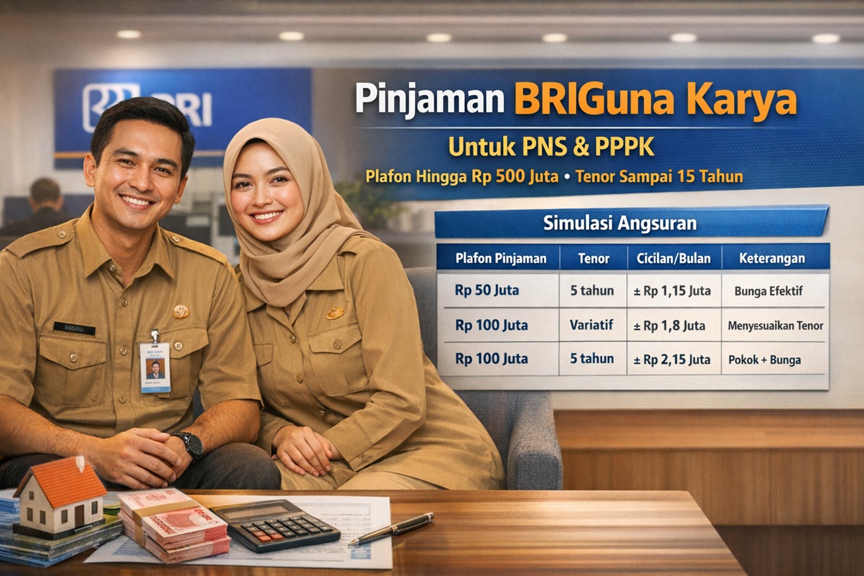Bank BRI Luncurkan Pinjaman Tanpa Agunan Bagi PNS dan PPPK Januari 2026, Ini Tabel Angsurannya