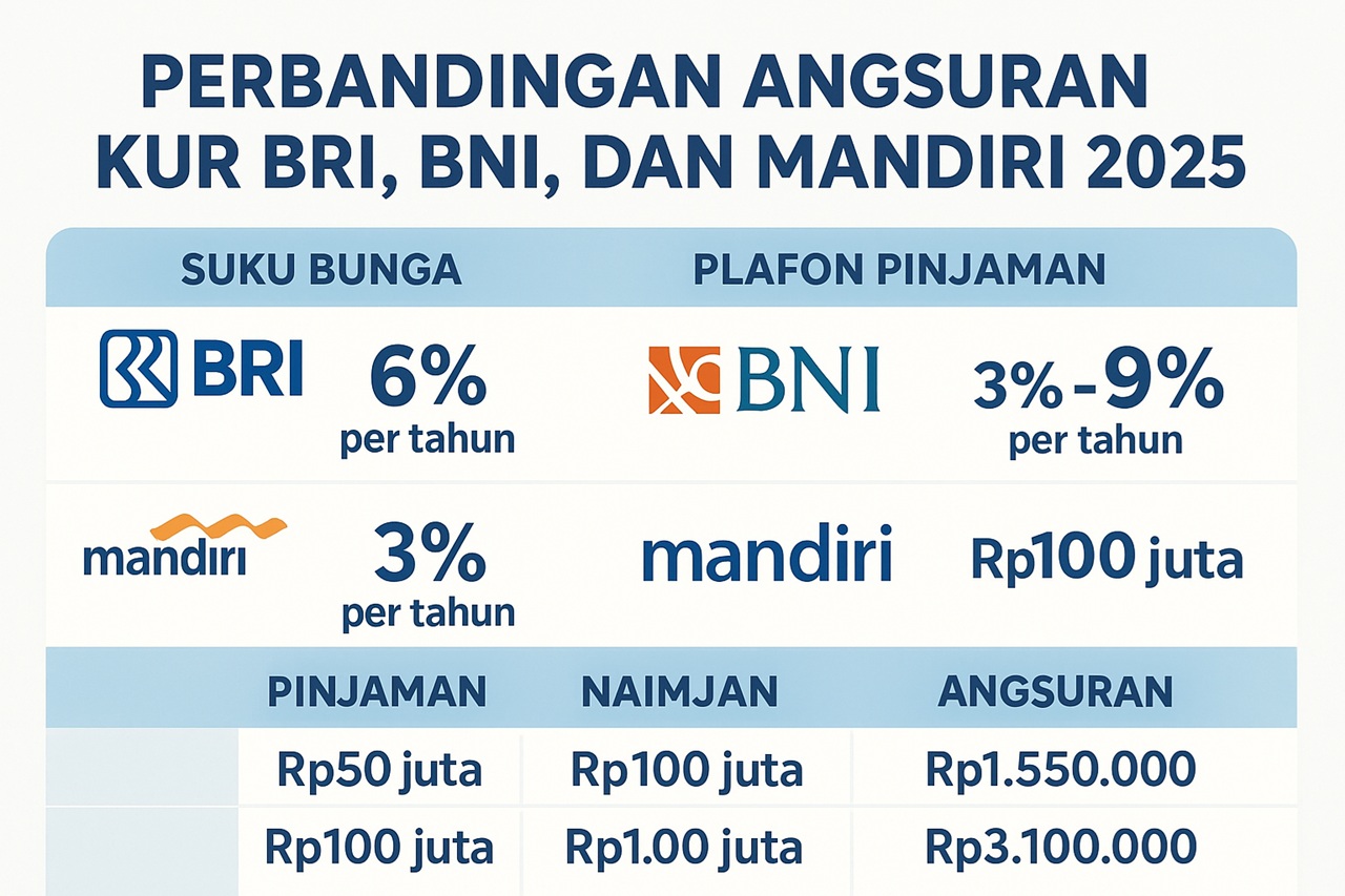 Perbandingan Angsuran KUR BRI, BNI, dan Mandiri 2025: Pilih Sesuai Kebutuhan dan Kemampuan Usaha