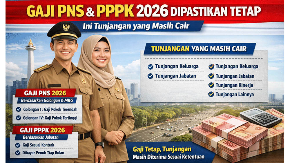 Resmi! Gaji PNS dan PPPK 2026 Dipastikan Tetap, Ini Tunjangan yang Masih Cair