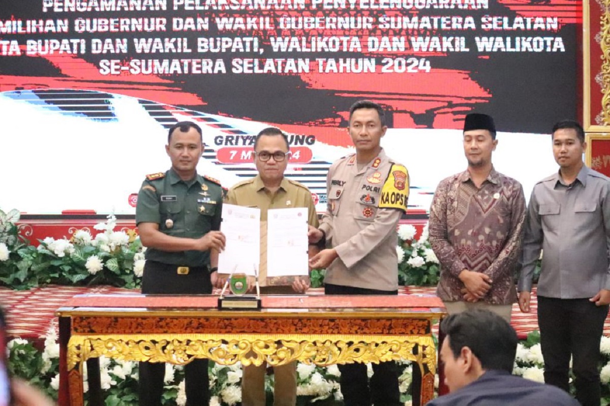 Jaga Pilkada Kondusif, Banyuasin Teken NHPD Serentak Sumsel 2024